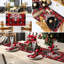 Chemin de table de Noël rouge noir Buffalo à carreaux avec flocon de neige et chemin de table saisonnier