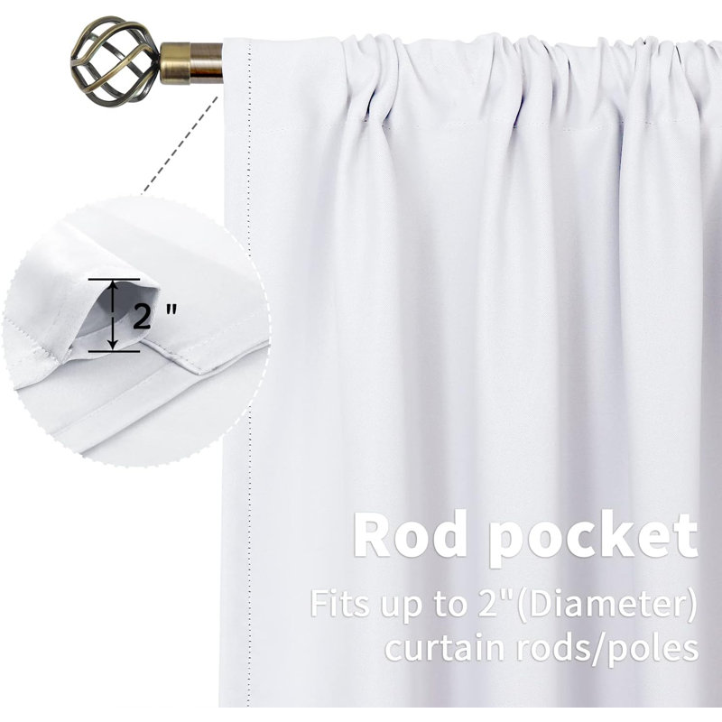 Rideaux de café 29 po x 36 po blanc pur