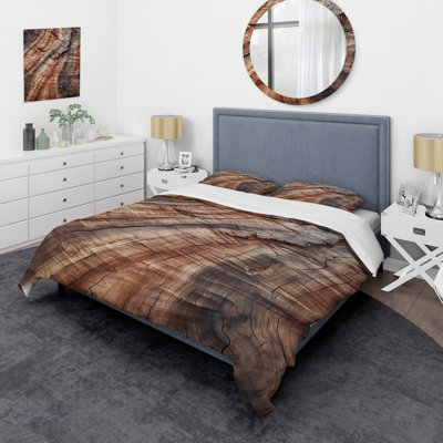 Abstract Brown Graceful Woodland Bark - Abstract Duvet Cover Set