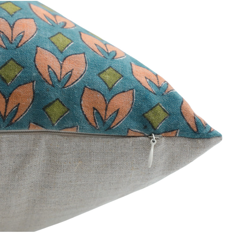 Housse de coussin décorative fabriquée à la main Fabividine, impression sur bloc de tissu de qualité supérieure pour canapé, lit et décoration intérieure - taille 14 po x 14 po