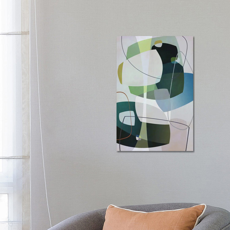 Overlapping Parts and Transparencies 1 Piece Wrapped Canvas Painting, 66.04 cm H x 45.72 cm W x 1.91 cm D