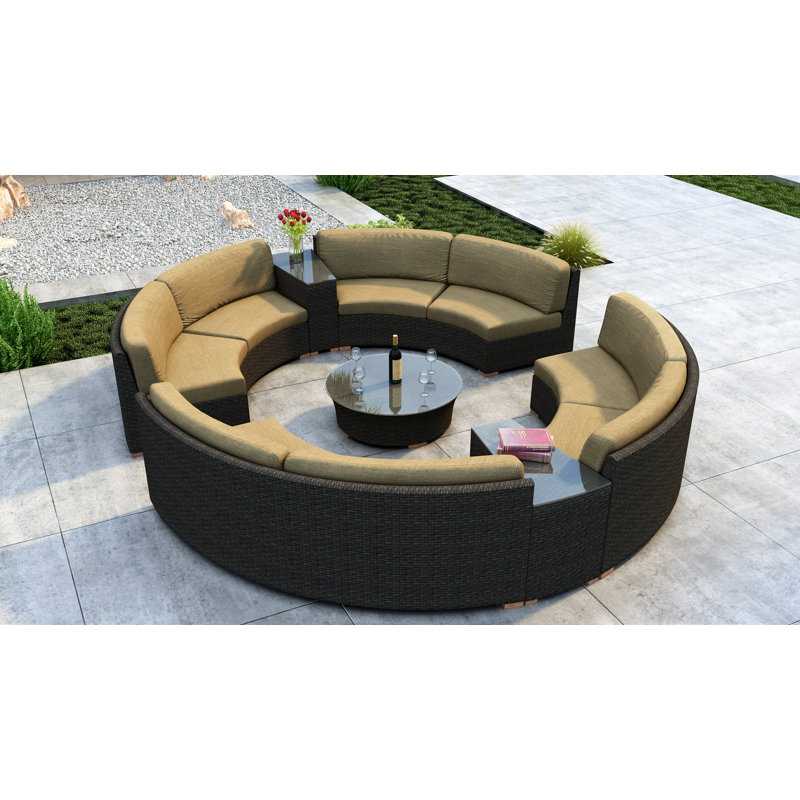 Glen Ellyn 8 - Person Patio Conversation Set with Cushions, Canvas Heather Beige Sunbrella® Canvas