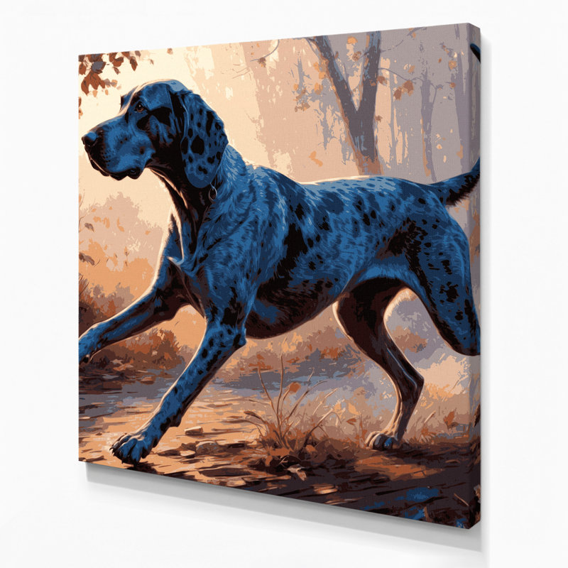 «Dogs Bluetick Coonhound», art mural sur toile noire, H 12 po x l 12 po