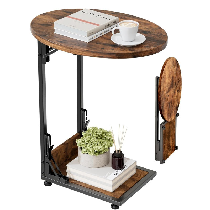Folding Table, Brown/Black
