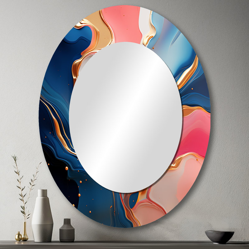 Miroir mural rose et doré, 43 po x 33 po