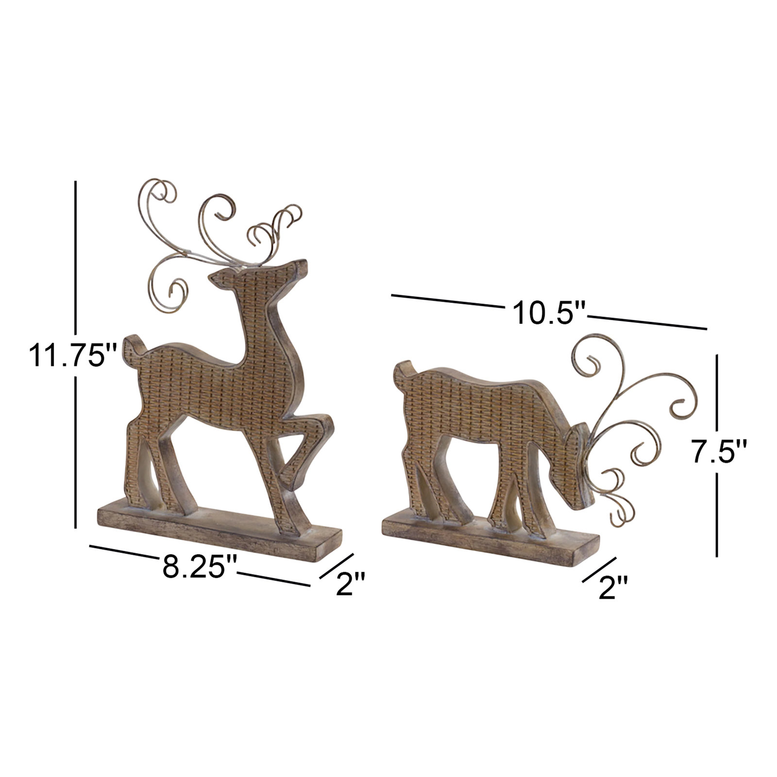 2-Piece Deer Silhouette Holiday Accent Set