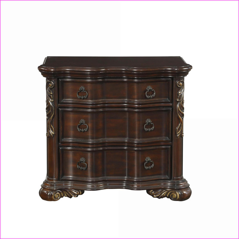 Table de chevet 3 tiroirs Traditional
