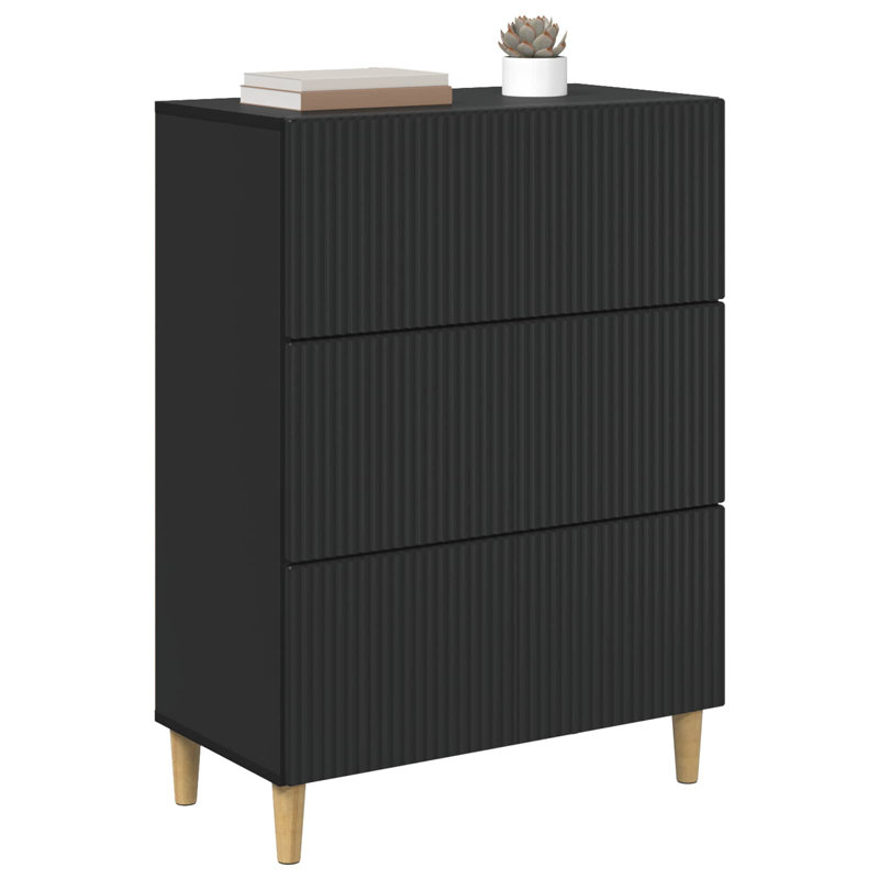 Accent Chest, Black, 90cm H x 66cm W x 34.5cm D