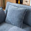 Canapé 3 places de couleur bleue avec repose-pieds avec rangement pour le salon, la chambre à coucher et la chambre compacte, canapé modulaire rembourré, banc en L avec repose-pieds