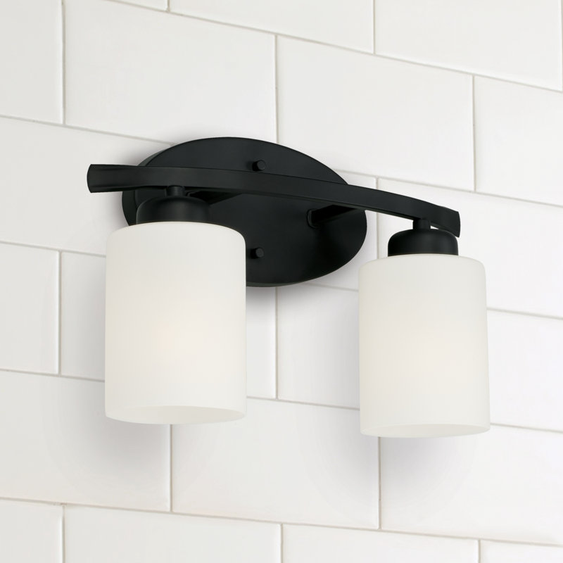 Éclairage pour meuble-lavabo à intensité variable Dixon, Noir mat, 2