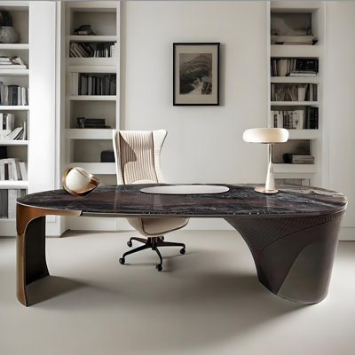 Bureau minimaliste de luxe en marbre de 102,36 pouces
