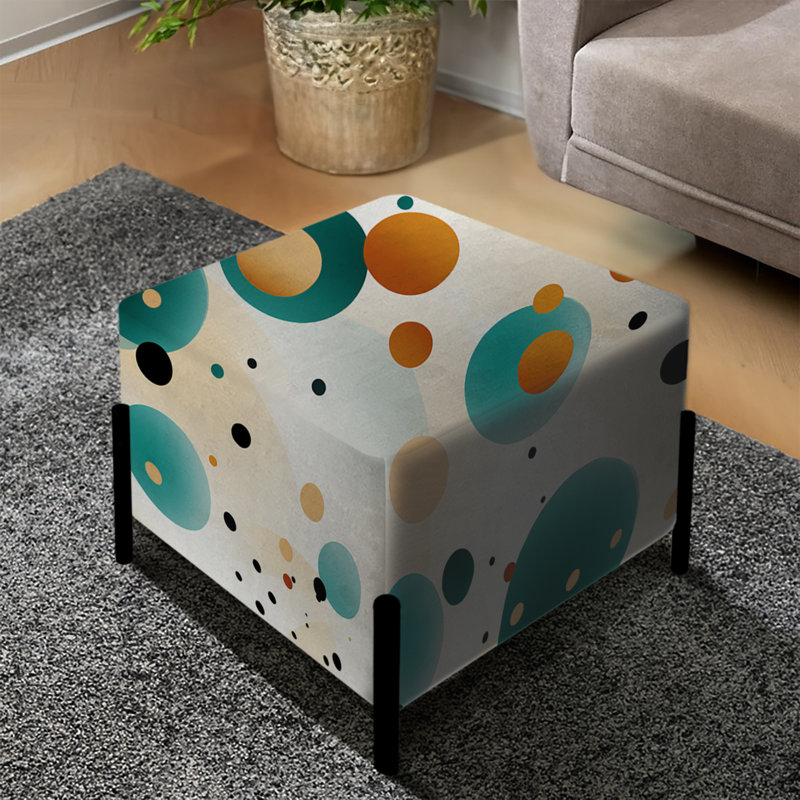 Motif bohémien à pois - Repose-pieds carré à pois