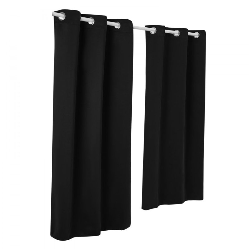 Ensemble de 2 panneaux de rideaux larges pour la chambre à coucher, L 42,13 po x L 62,99 po, Noir