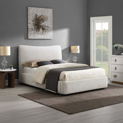 King Bed, Aperol Beige Chenille