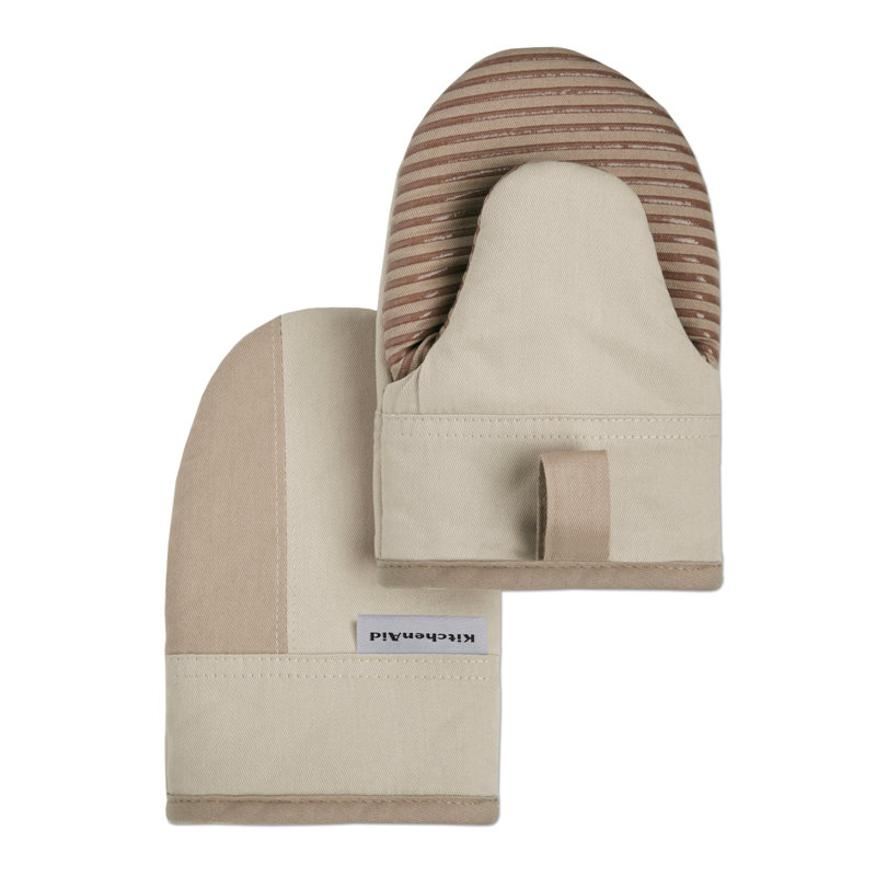 KitchenAid Beacon Mini 2-Piece Oven Mitt, 13", Tan