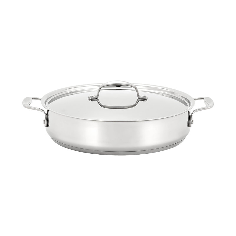 Stellar Profile Stainless Steel (18/10) Round Braiser with Lid, 2.5L