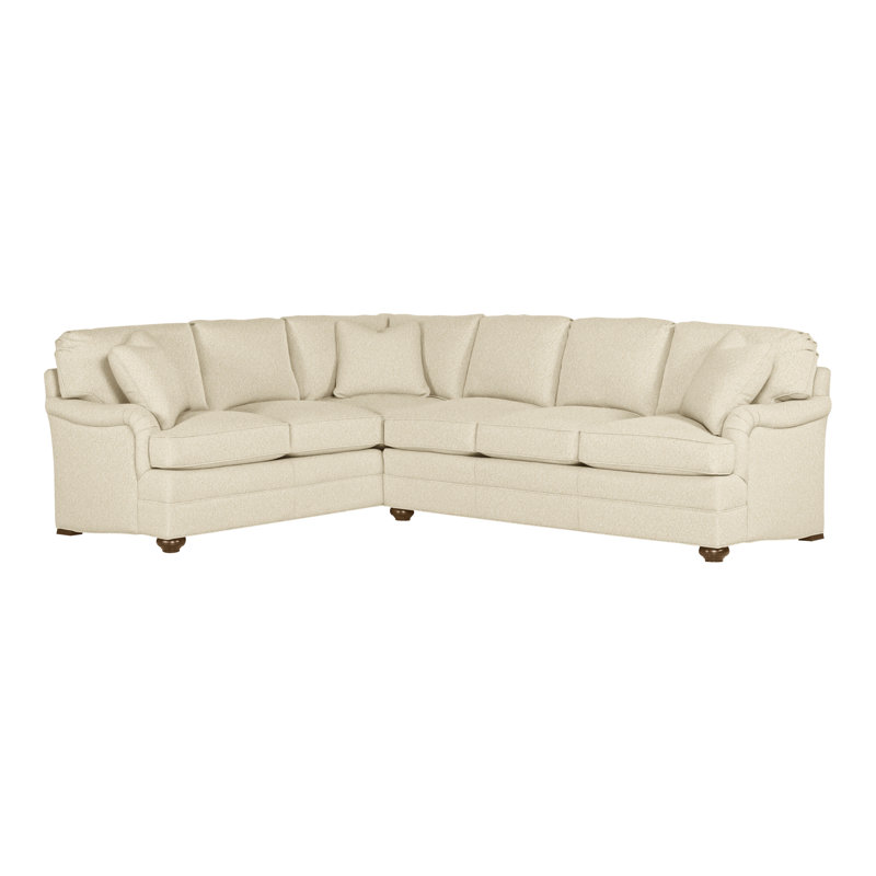 American Bungalow 2-Piece East Lake L- Sectional, Kimoni Natural, Havana
