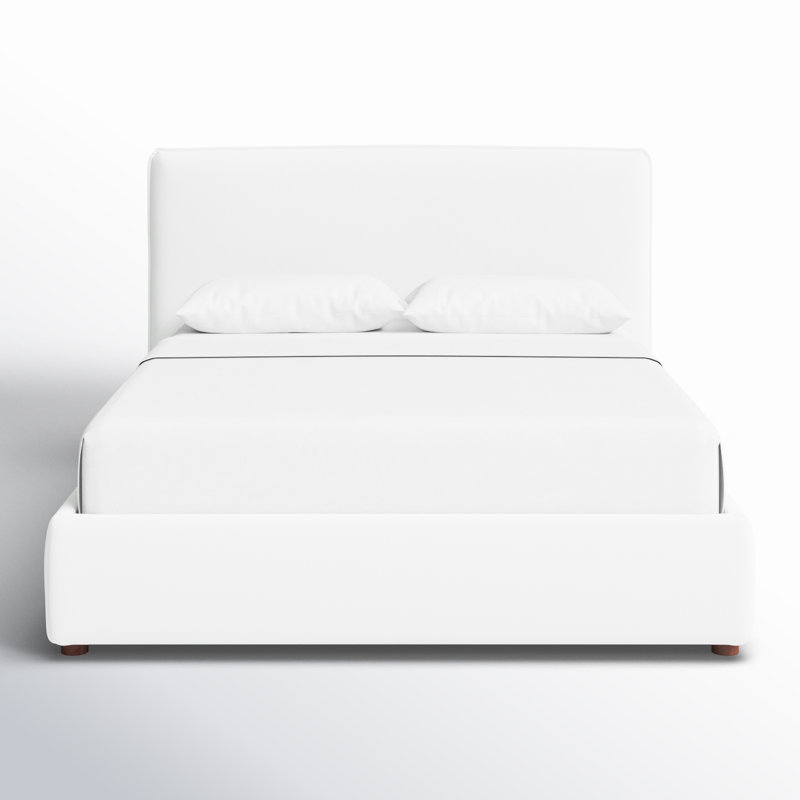 Callahan Upholstered Platform Bed, Queen, Light Gray Linen