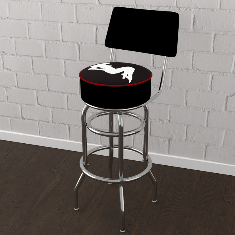 Swivel Upholstered Counter Stool with Steel Frame