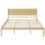 Light natural king size platform bed, solid pine construction with headboard, integrated wood slat support no box spring required-1807782218