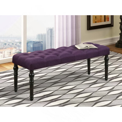 Banc de salle à manger capitonné en tissu Leviton, mauve