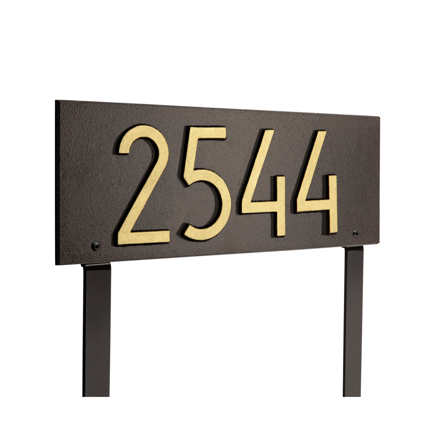 Mid-Century Modern Wall Plaque, Yes, Dark Bronze/Gold