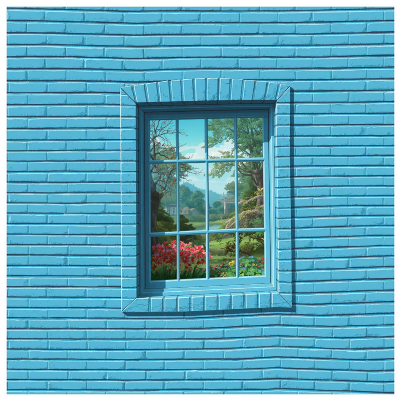 Rideaux de fenêtre à briques bleues, voilages et voilages - 1 panneau, 50 po x 92 po - 1 panneau, Blockout