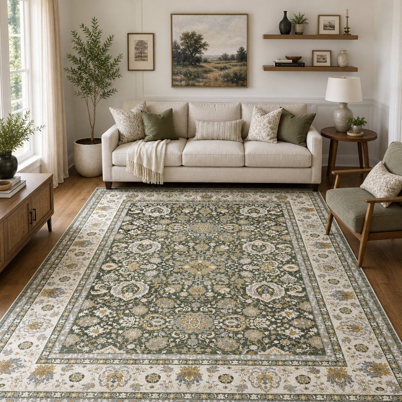 Oriental Machine Printed Area Rug, Rectangle 243.8cm × 304.8cm