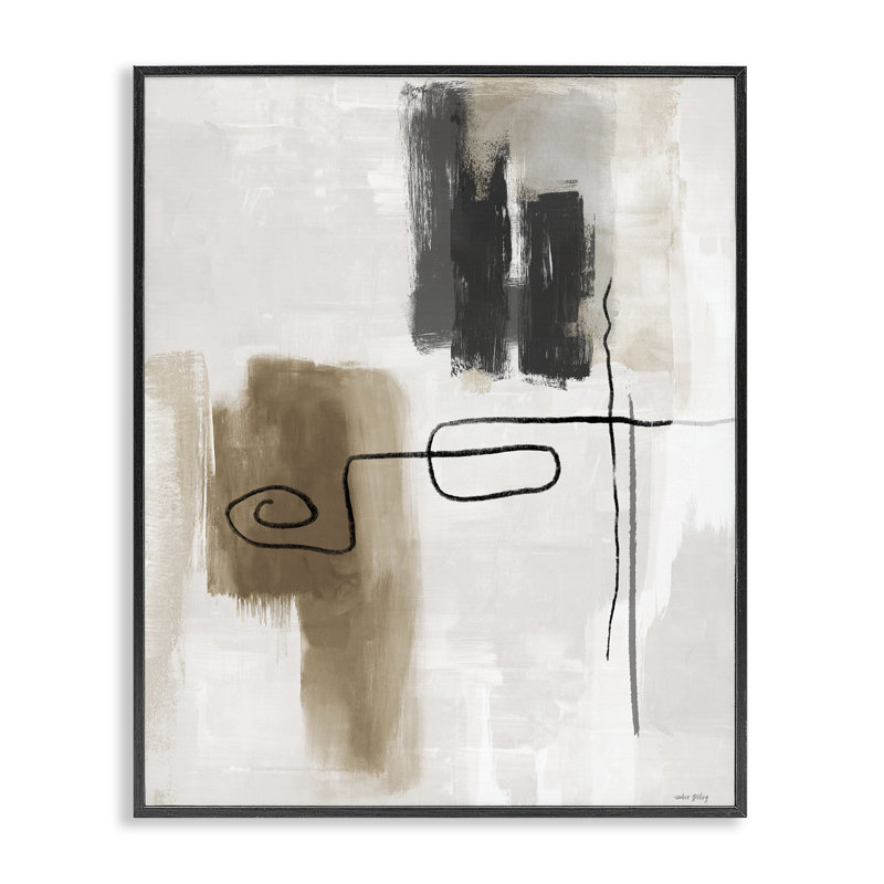 Giclée encadrée fluide et brun clair, design par Amber Sterling, H 14 po x l 11 po, Giclée encadrée noir minuit