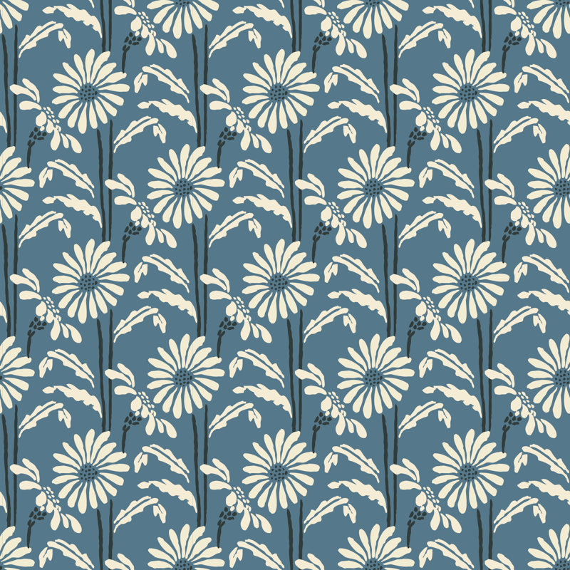 Woodland Bloom - Floral Wallpaper, Pink Peppercorn, Faux Grasscloth, Non-pasted
