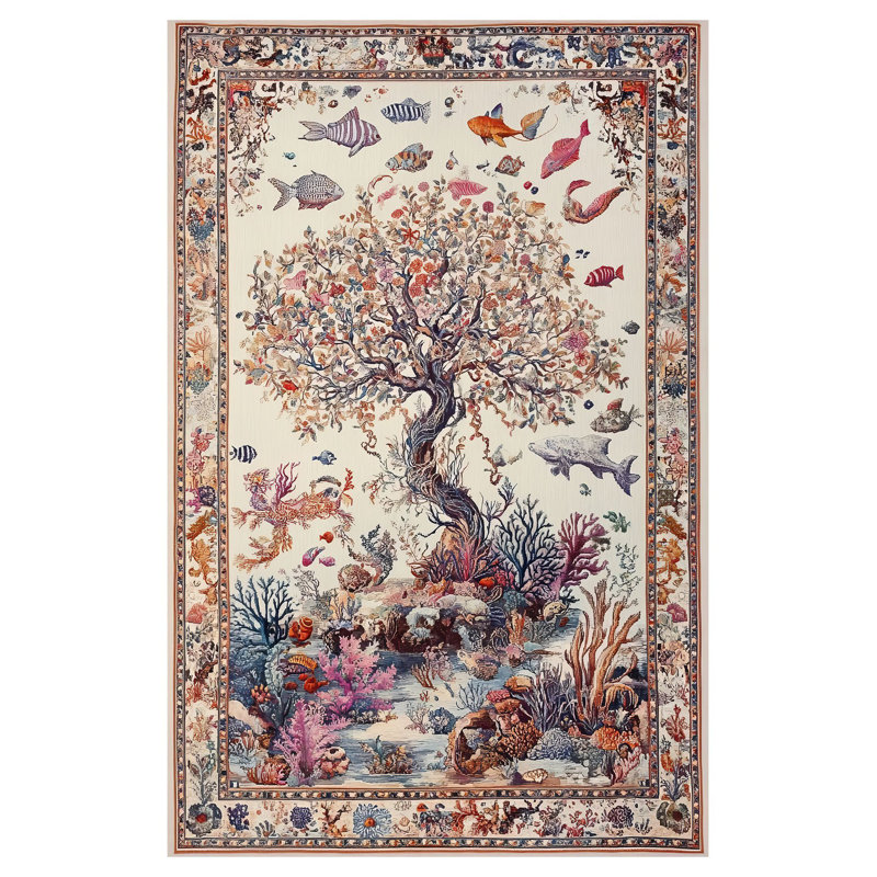 Tapis de salon Nora Art Underwater, Rectangle 4 pi 7,12 po x 6 pi 6,74 po