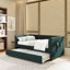 Lit de jour simple capitonné en velours capitonné avec couchette-476361670
