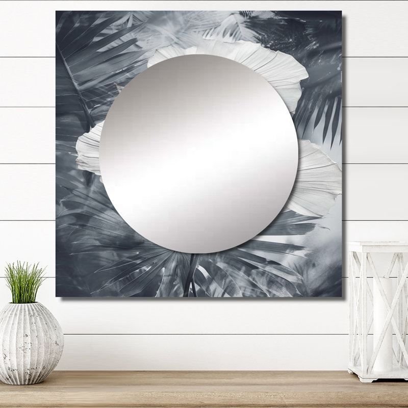 Seph - Miroir carré à motif floral, 29 po x 29 po