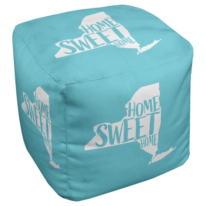 Repose-pieds cube new york home, Bleu sarcelle