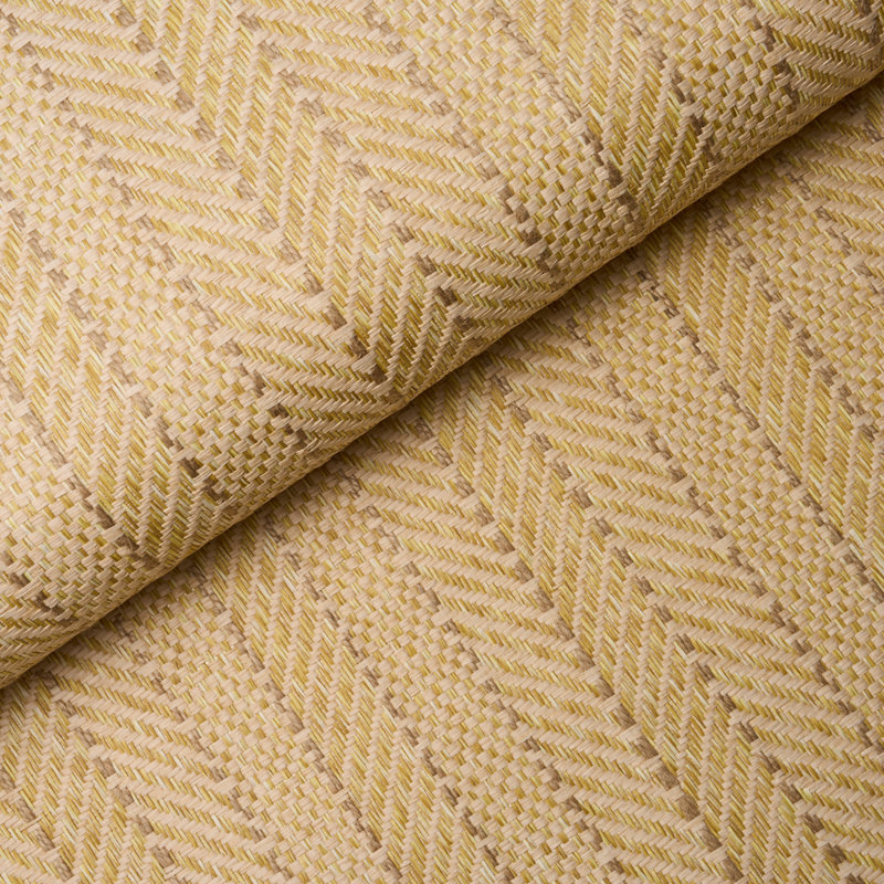 Zig Zag Paperweave Wallpaper, Sesame