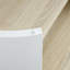 Table de chevet de chambre à coucher ovale avec rangement à 2 couches, blanc et naturel, table de rangement facile à assembler pour le salon, blanc naturel, rapide et efficace