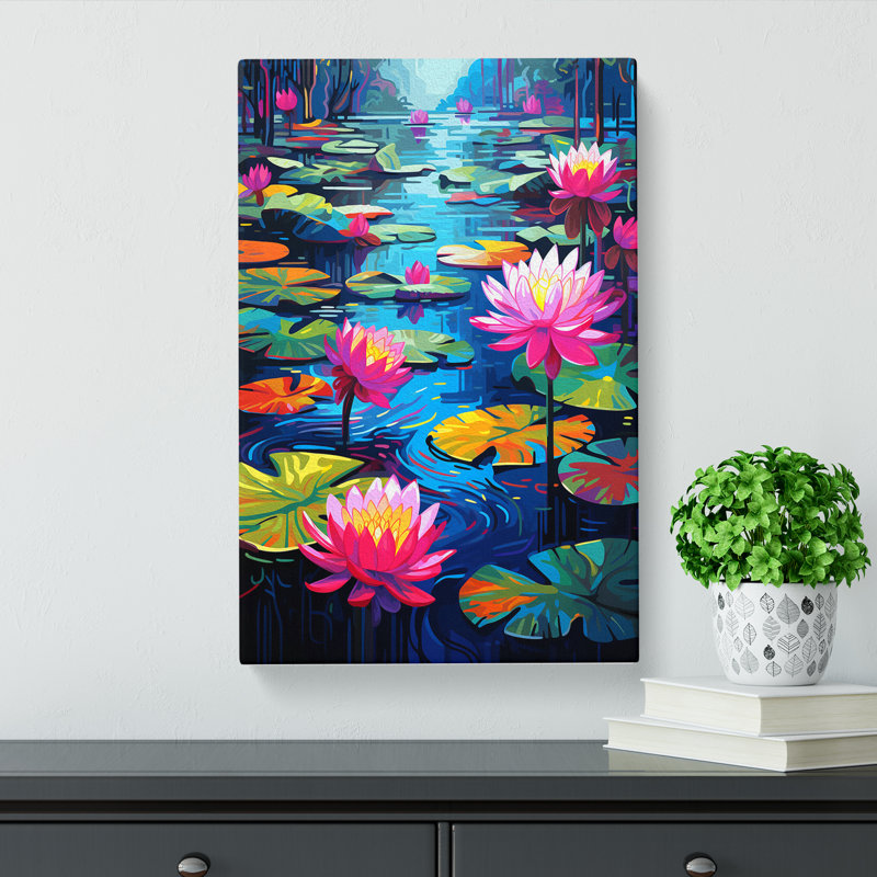 Water Lily Pond Pop - Print, 60cm H x 40cm W x 3cm D