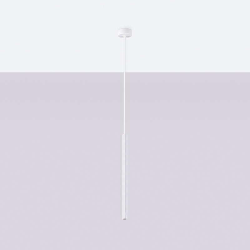 Bjarnhild 1 - Light Stainless Steel Pendant, White