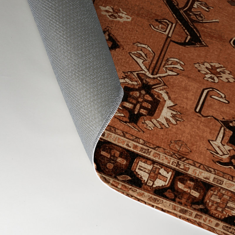 Tapis turc intérieur et extérieur brun, Rectangulaire 3 pi x 5 pi