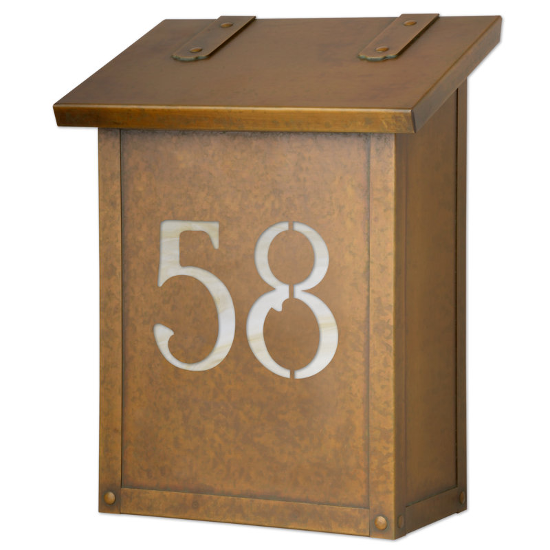 Boîte aux lettres murale classique, Laiton chaleureux, Miel, Oui