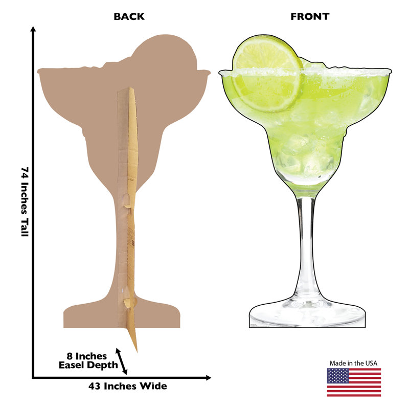 74'' Life-Size Margarita Glass Cardboard Standup Decor