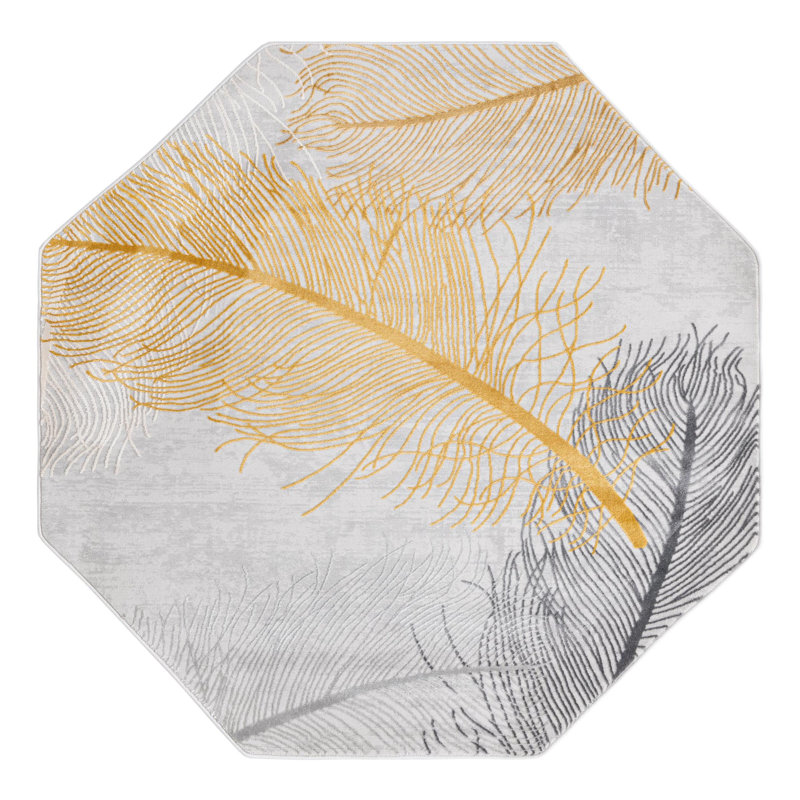 Hollen Floral Indoor Rug, Octagon 5'3" x 5'3"