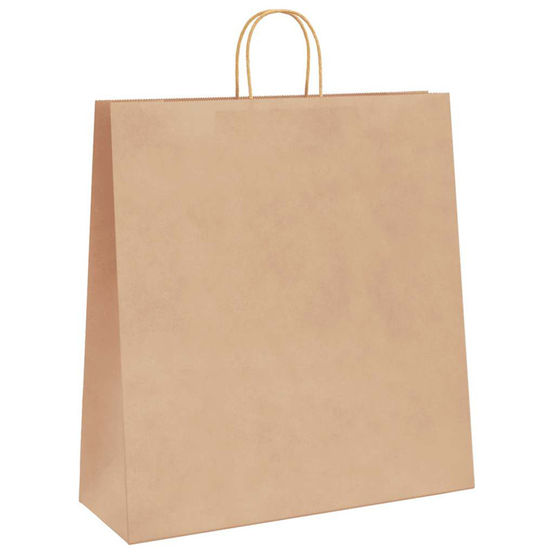 Sacs en papier avec poignées vidaXL, Brun, H 18,9 po x l 17,7 po x P 6,7 po