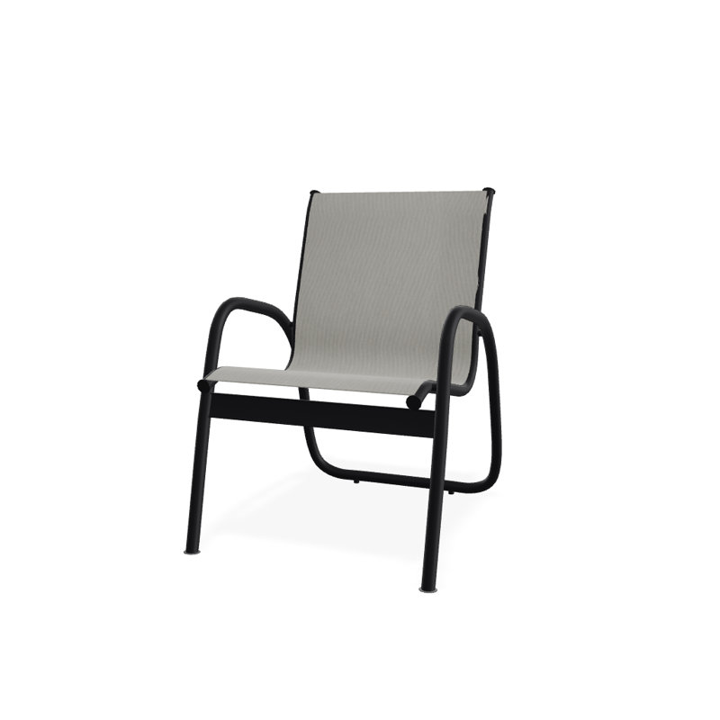 Fauteuil de patio Gardenella, Noir texturé, Huître Augustine