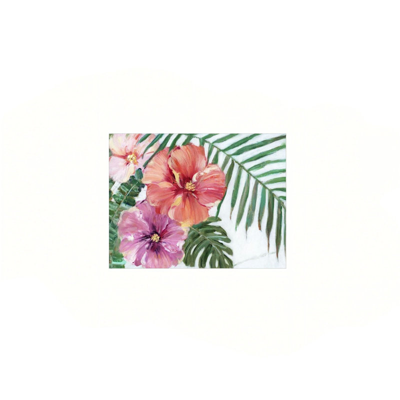 Art mural en toile sans cadre 24 "x 18" Blooming Hibiscus
