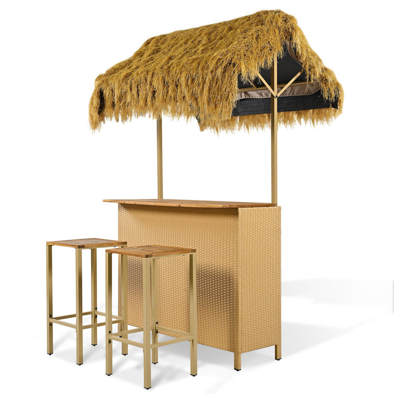 Outdoor Bar Table With Two Stools