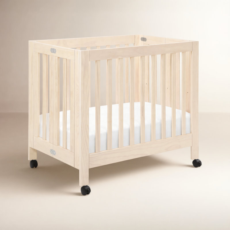 Origami Mini Portable Crib, Washed Natural