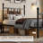 Twin Size Sturdy Metal Bed Frame with Vintage Circular Design,Platform with Headboard & Footboard – Underbed Storage, Noise-Free, No Box Spring Needed, Rustic Brown-1215093178-1215093181
