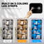 Corner Display Cabinet with Glass Doors, 65" Curio Cabinet with 3 Color Lights-1948626401