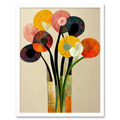 Spring Flowers Bouquet Abstract Vase Boho - Print
